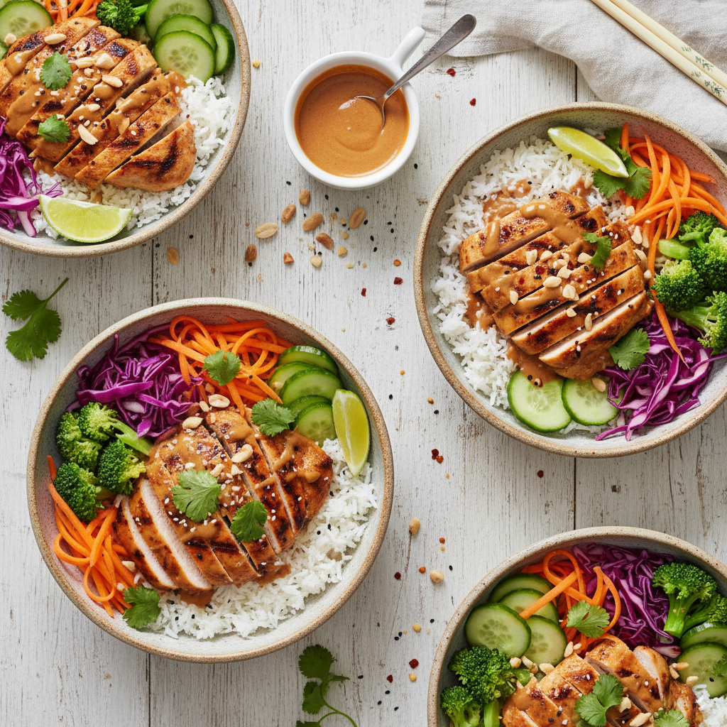 Peanut Chicken Bowls
