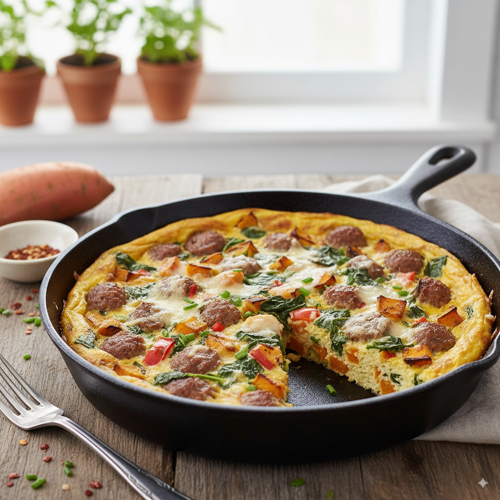 Sweet Potato and Sausage Frittata – A Wholesome, Protein-Rich Meal