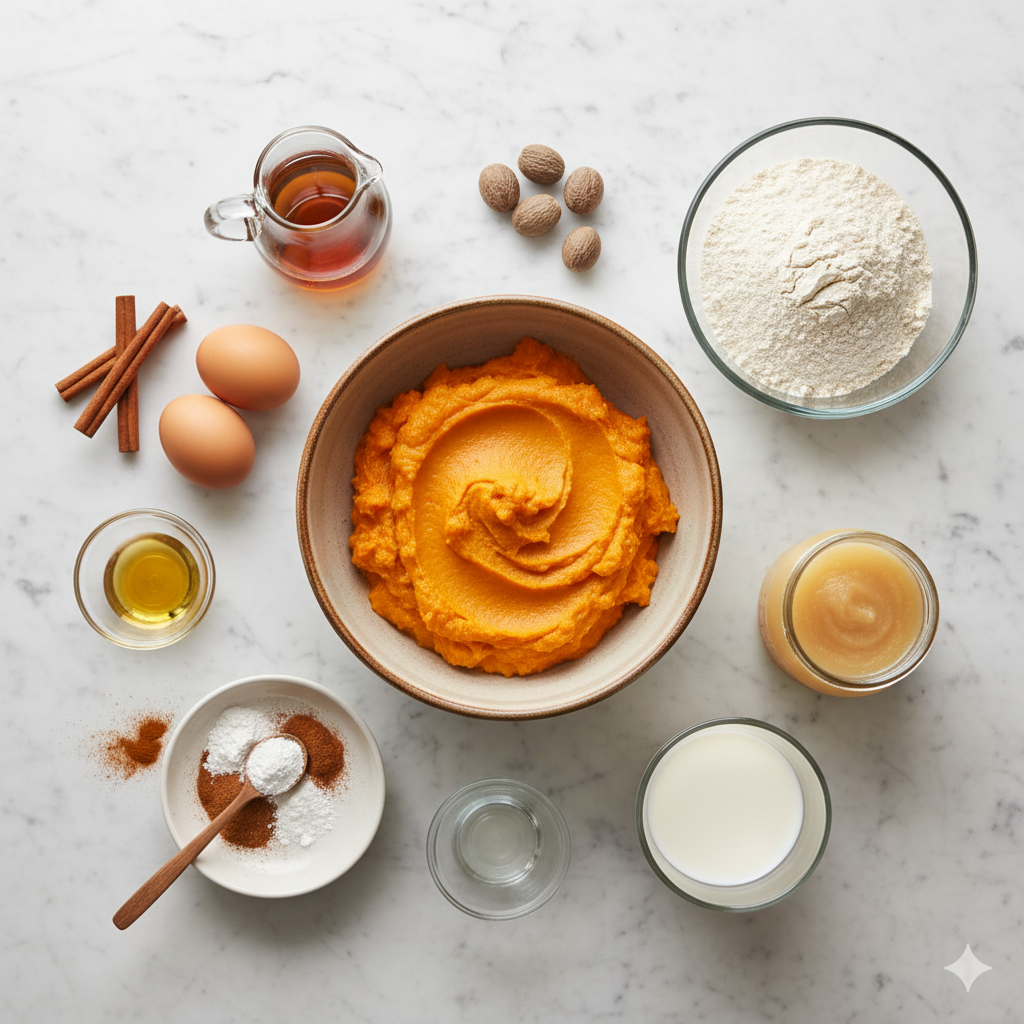 Healthy Pumpkin Muffins ingredients